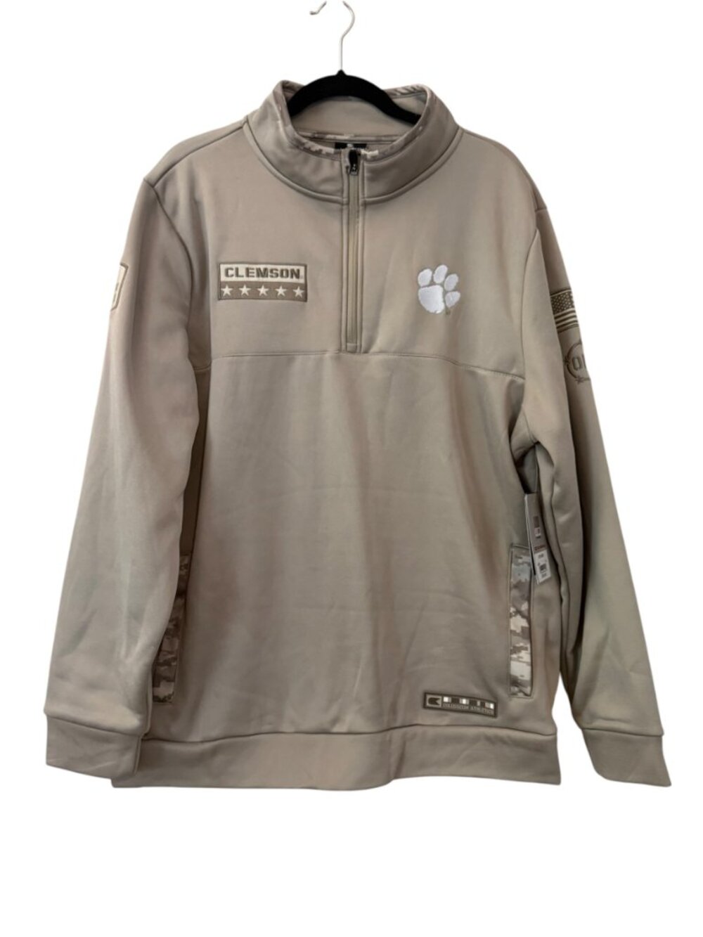 NWTClemson Tigers Colosseum Mens Quarter Zip Pullover OHT‎ Military XL